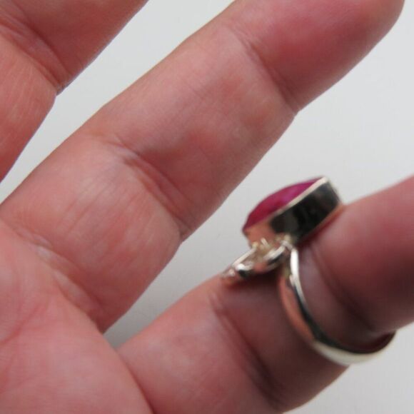 Genuine Ruby Sterling Silver Ring size 7 - Picture 2 of 4